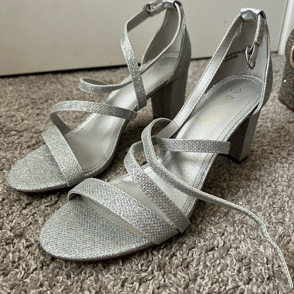 Silver dance heels